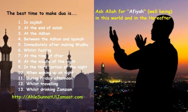 Best Times to make Dua (Supplication)