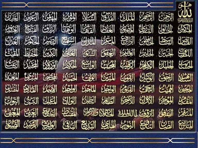 99 Names Of Allah With English Meanings Ahle Sunnatul Jamaat