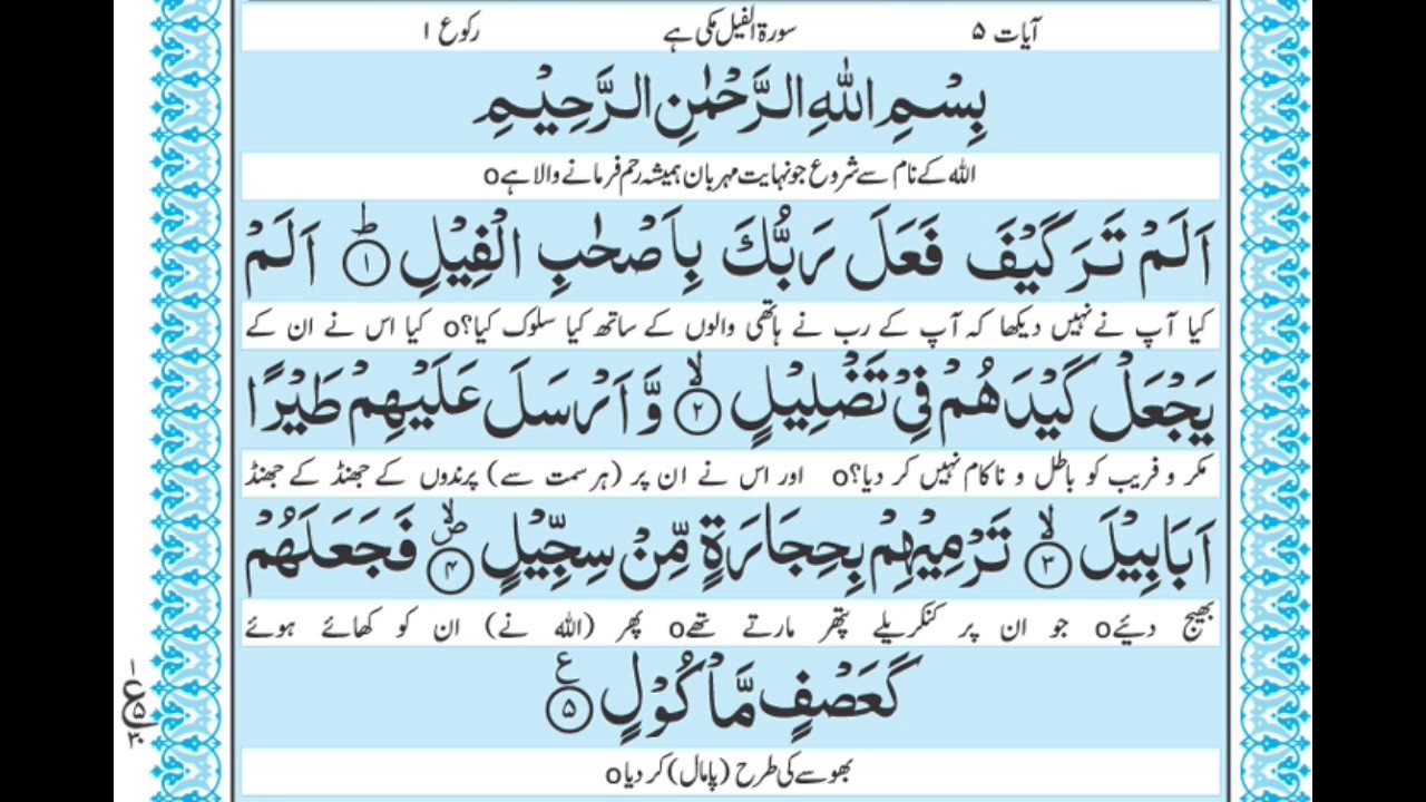 Benefits And Rewards Of Reciting Surah Feel Ahle Sunnatul Jamaat